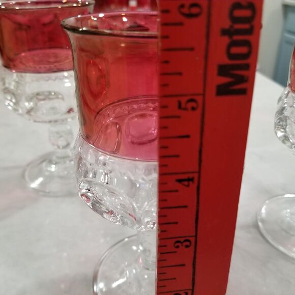 Indiana Glass Kings Crown Thumbprint water glass goblets vintage set of 4 - Picture 9 of 10